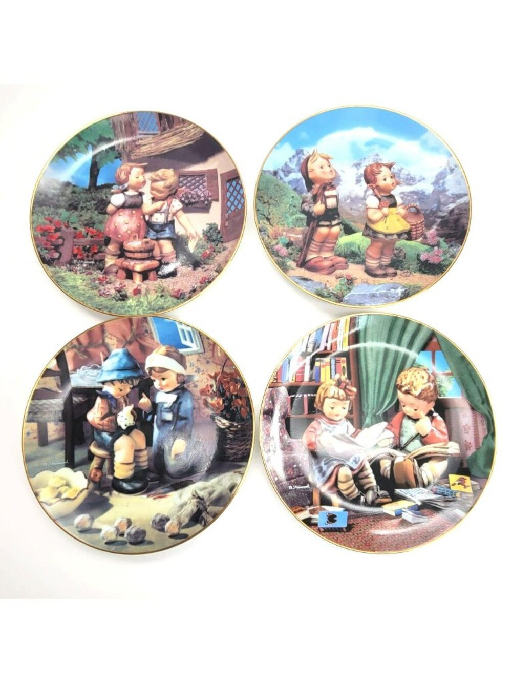 Hummel Plates Little Companions Series Danbury Mint Set of 4 Limited Ed SM100